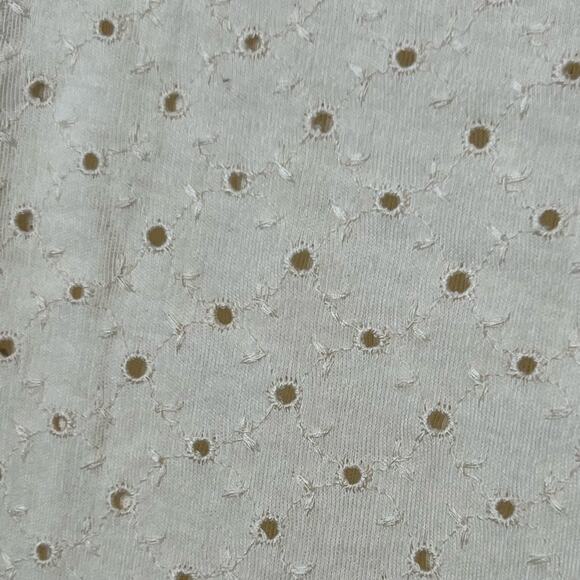 Vintage 80s Yellow Eyelet Pants Leggings High Waist Size Small Cottage Fairy - Picture 5 of 8